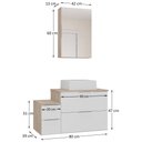 Ver imagem 5 de Conjunto Gabinete Banheiro Nivus 80cm (armário + Cuba + Espelheira) Madeirado / Branco