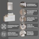 Ver imagem 6 de Conjunto Gabinete Banheiro Nivus 80cm (armário + Cuba + Espelheira) Madeirado / Branco