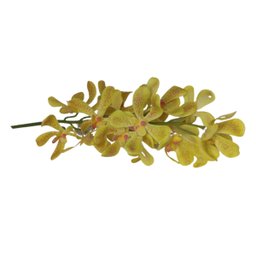 Haste De Flor Artificial Orquídea Vanda Amarela 85 Cm - 4