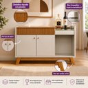 Ver imagem 6 de Aparador Buffet Bar 0,87 x 1,33 com 2 Portas 1 Gaveta Lucca Nature/Off White - Edecasamoveis