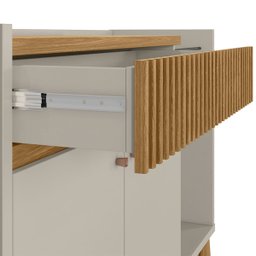 Aparador Buffet Bar 0,87 X 1,33 com 2 Portas 1 Gaveta Lucca Nature/off White - Edecasamoveis - 8