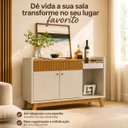Ver imagem 5 de Aparador Buffet Bar 0,87 x 1,33 com 2 Portas 1 Gaveta Lucca Nature/Off White - Edecasamoveis