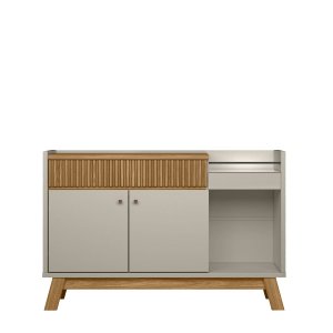 Aparador Buffet Bar 0,87 X 1,33 com 2 Portas 1 Gaveta Lucca Nature/off White - Edecasamoveis