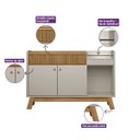 Ver imagem 4 de Aparador Buffet Bar 0,87 X 1,33 com 2 Portas 1 Gaveta Lucca Nature/off White - Edecasamoveis