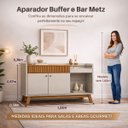 Ver imagem 3 de Aparador Buffet Bar 0,87 x 1,33 com 2 Portas 1 Gaveta Lucca Nature/Off White - Edecasamoveis