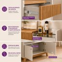 Ver imagem 7 de Aparador Buffet Bar 0,87 x 1,33 com 2 Portas 1 Gaveta Lucca Nature/Off White - Edecasamoveis