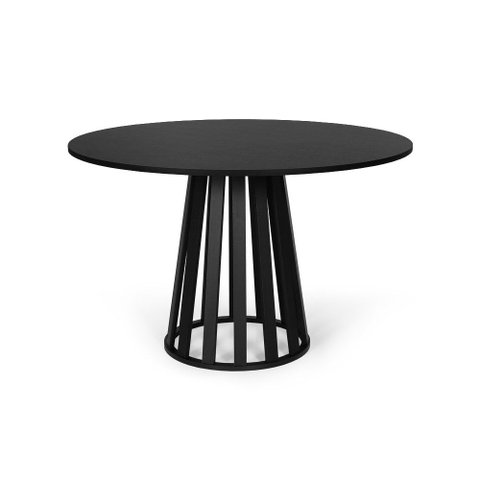 Mesa de Jantar Redonda 90cm 4 Lugares Gabi MDF Preta - Straub Web