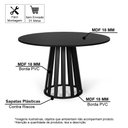 Ver imagem 2 de Mesa de Jantar Redonda 90cm 4 Lugares Gabi MDF Preta - Straub Web