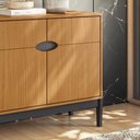 Ver imagem 7 de Cantinho do Café Aparador Buffet Intense 2 Portas C/ Pés em Madeira Freijó/preto