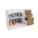 Ver imagem 4 de Balcão de Pia Celeste Kappesberg 100% Mdf 2 Portas 3 Gavetas Branco/nogueira 120cm