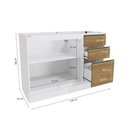 Ver imagem 5 de Balcão de Pia Celeste Kappesberg 100% Mdf 2 Portas 3 Gavetas Branco/nogueira 120cm
