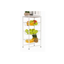 Fruteira de Chão para Cozinha Cesto 3 Andares Branca F.plus - 5