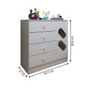 Ver imagem 4 de Cômoda Infantil Submarino 1 Porta 4 Gavetas Branco - Panorama Móveis