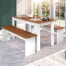 Jogo de Mesa com Dois Bancos Branco Natura Primor Zanzini - 1