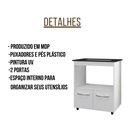 Ver imagem 2 de Balcão para Cooktop Elisa 5 Bocas 2 Portas Branco Moblis