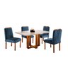 Conjunto Sala de Jantar Lisy 4 Lugares Mesa e Cadeiras Madeira Maciça Verona - 1