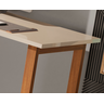 Mesa Escrivaninha Estudo 76 Cm Quarto Escritório Pés Madeira Tampo Off White - 4