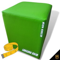 Puff Banqueta Quadrado Cubo em Corino Corano®:verde - 3