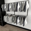 Ver imagem 1 de Arara de Roupas para Loja Quarto Closet 9 Peças Regulável 200x100 Cm Cor Preto Kit Clst1b248