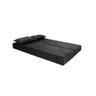 Sofá Cama 3em1 em Tecido Suede com Almofadas - Sofá que Vira Cama Multifuncional :preto - 2