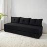 Sofá Cama 3em1 em Tecido Suede com Almofadas - Sofá que Vira Cama Multifuncional :preto - 1