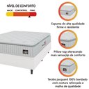 Ver imagem 2 de Cama Box Colchão Casal Espuma D33 Vangogh Pillow Top 138x188x67cm Linho Branco Hellen Branco