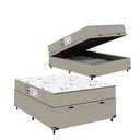 Ver imagem 1 de Baú Viúva + Colchão D33 One Face - Suede Bege - E-shop Casa