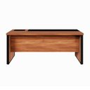 Ver imagem 5 de Mesa Diretor com Caixa de Tomadas e Porta Objetos para Escritório 180cm Corporate Nogal e Preto Marrom