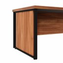 Ver mais imagens de Mesa Diretor com Caixa de Tomadas e Porta Objetos para Escritório 180cm Corporate Nogal e Preto Marrom