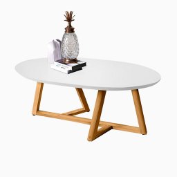 Mesa de Centro Classic Oval Branca Tebarrot - 2