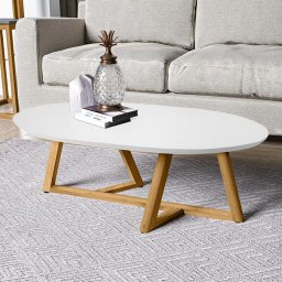 Mesa de Centro Classic Oval Branca Tebarrot - 1