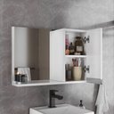 Ver imagem 3 de Conjunto Gabinete Banheiro Virtus 60cm - Gabinete + Cuba + Espelheira Branco Inteiro