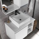 Ver imagem 5 de Conjunto Gabinete Banheiro Virtus 60cm - Gabinete + Cuba + Espelheira Branco Inteiro