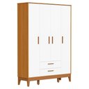 Ver imagem 1 de Guarda Roupa Infantil Flip 4 Portas e 2 Gavetas Branco Fosco/savana - Reller Móveis
