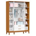 Ver imagem 3 de Guarda Roupa Infantil Flip 4 Portas e 2 Gavetas Branco Fosco/savana - Reller Móveis