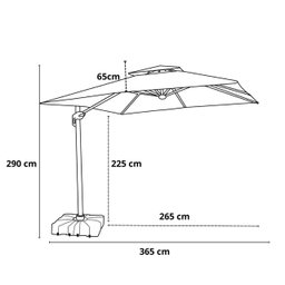 Ombrelone Guarda Sol Java Aluminio 3,0 X 3,0 C/ Base 100l - 4