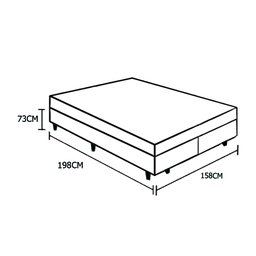 Cama Box Baú Queen Suede + Colchão Molas Ensacadas Pró Vida 73X158X198:Preto - 4