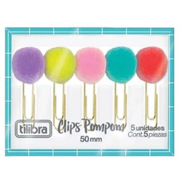 Clips Pompom para Papel 5 Unidades Dourado - Tilibra - 2