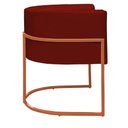 Ver imagem 3 de Poltrona Reforçada Decorativa Sala Nayara Base Ferro Bronze Suede Marsala
