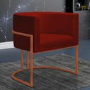 Ver imagem 1 de Poltrona Reforçada Decorativa Sala Nayara Base Ferro Bronze Suede Marsala