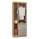 Ver imagem 4 de Guarda Roupa Solteiro Milão 3 Portas Damasco Off White - Poquema
