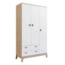 Ver imagem 1 de Guarda Roupas Infantil 3 Portas e 2 Gavetas Itapuã com Branco Completa Móveis