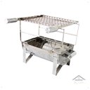 Ver imagem 1 de Churrasqueira Carvão Inox Bancada Pequena Churrasco Mesa Top
