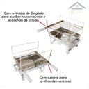 Ver imagem 3 de Churrasqueira Carvão Inox Bancada Pequena Churrasco Mesa Top