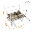 Ver imagem 2 de Churrasqueira Carvão Inox Bancada Pequena Churrasco Mesa Top