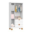 Ver imagem 5 de Cômoda Sapateira e Guarda Roupa Apolo 4 Gavetas MDF Branco Fosco Reller Móveis