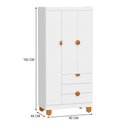 Ver imagem 4 de Cômoda Sapateira e Guarda Roupa Apolo 4 Gavetas MDF Branco Fosco Reller Móveis