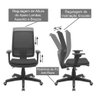 Cadeira Presidente Brizza Tela Ergonômica Para Escritório Regulagem Altura Back System NR17 Preta - 3