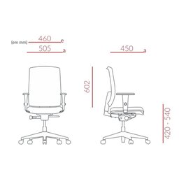 Cadeira Presidente Brizza Tela Ergonômica Para Escritório Regulagem Altura Back System NR17 Preta - 7