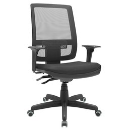Cadeira Presidente Brizza Tela Ergonômica Para Escritório Regulagem Altura Back System NR17 Preta - 1